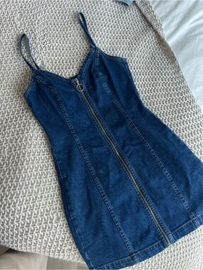Topshop Dark Topshop Blue Denim Mini Dress